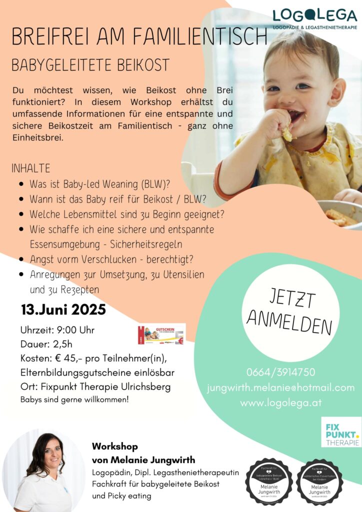 Einldadung für Baby geleitete Beikost im Fixpunkt.