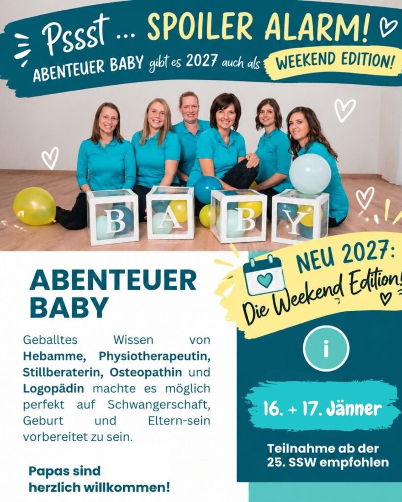 Einladung zu Abenteuer Baby im Fixpunkt Ulrichsberg.