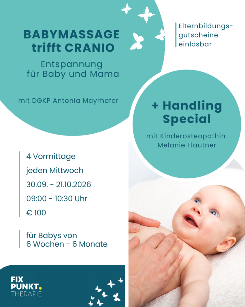 Einladung zum Workshop Babymassage trifft Cranio und Handling Special.
